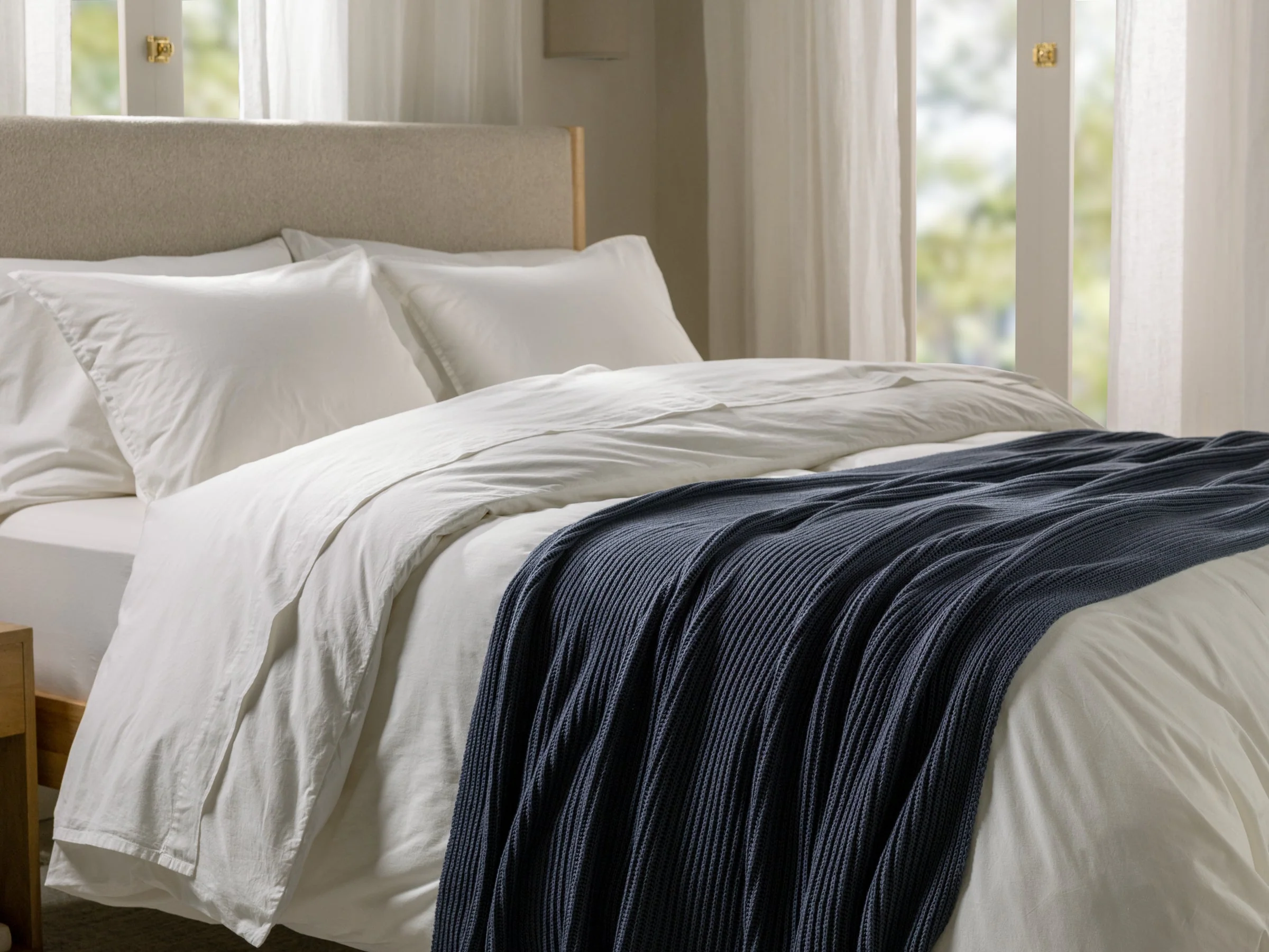 Organic Rib Knit Throw (Dusk) - Image 2