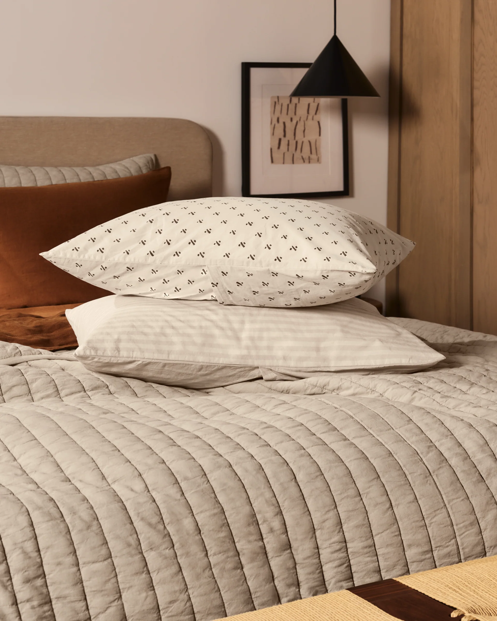 Overdyed Vintage Print Pillowcase Set (Bone) - Image 5
