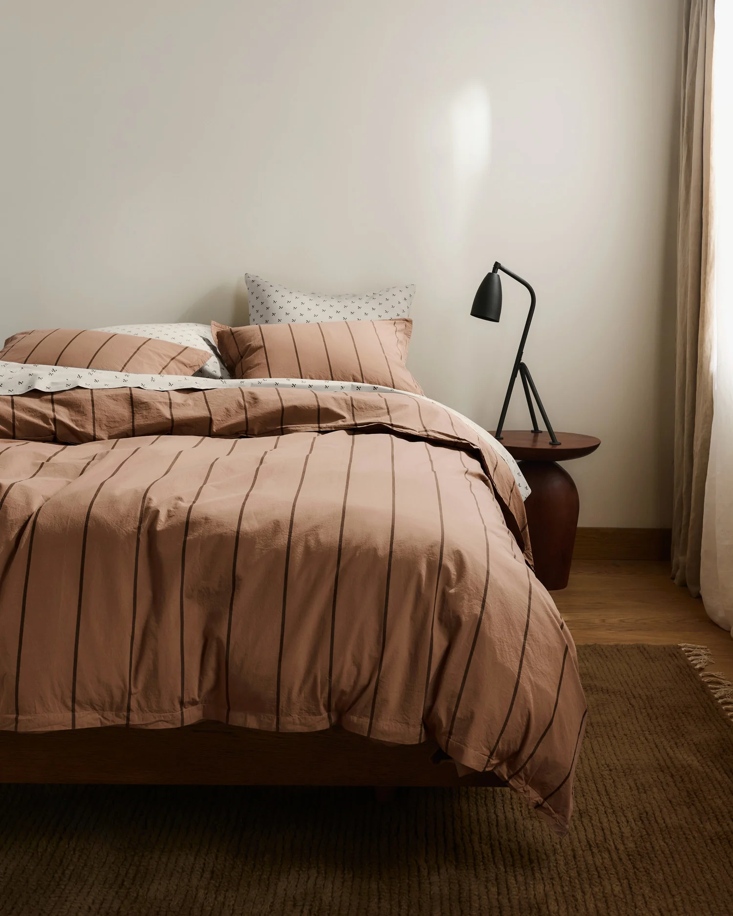 Percale Duvet Cover Set - Adobe Stripe TW/XL - Image 4
