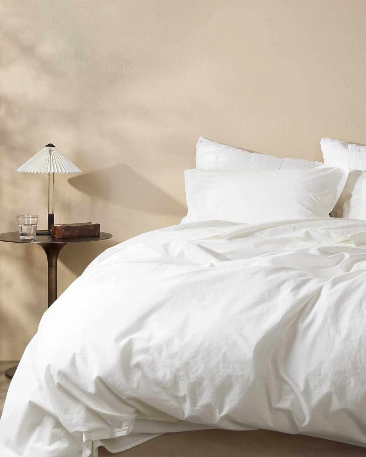 Percale Duvet Cover Set - Cream F/Q - Image 4