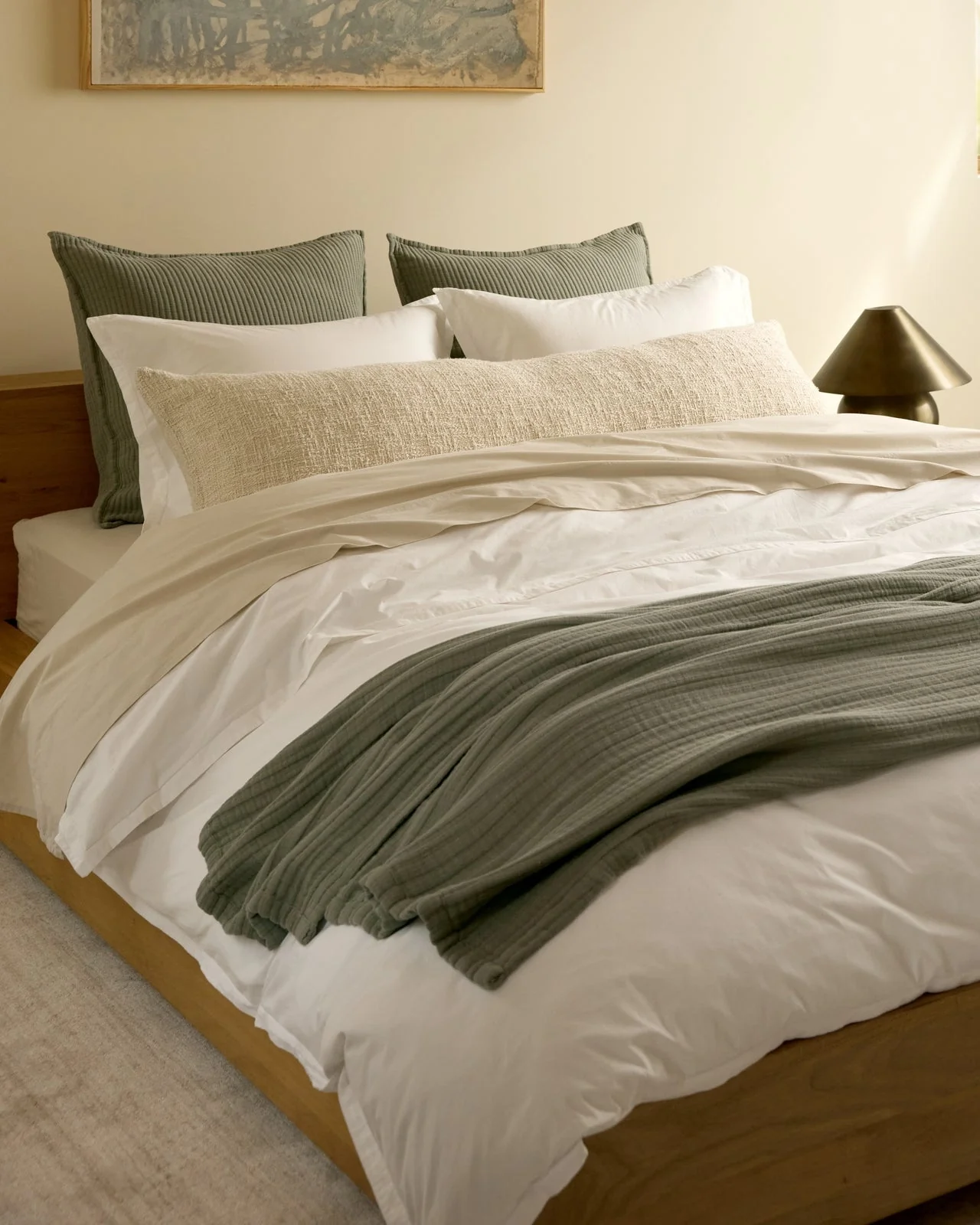 Percale Duvet Cover Set - White K/CK - Image 2