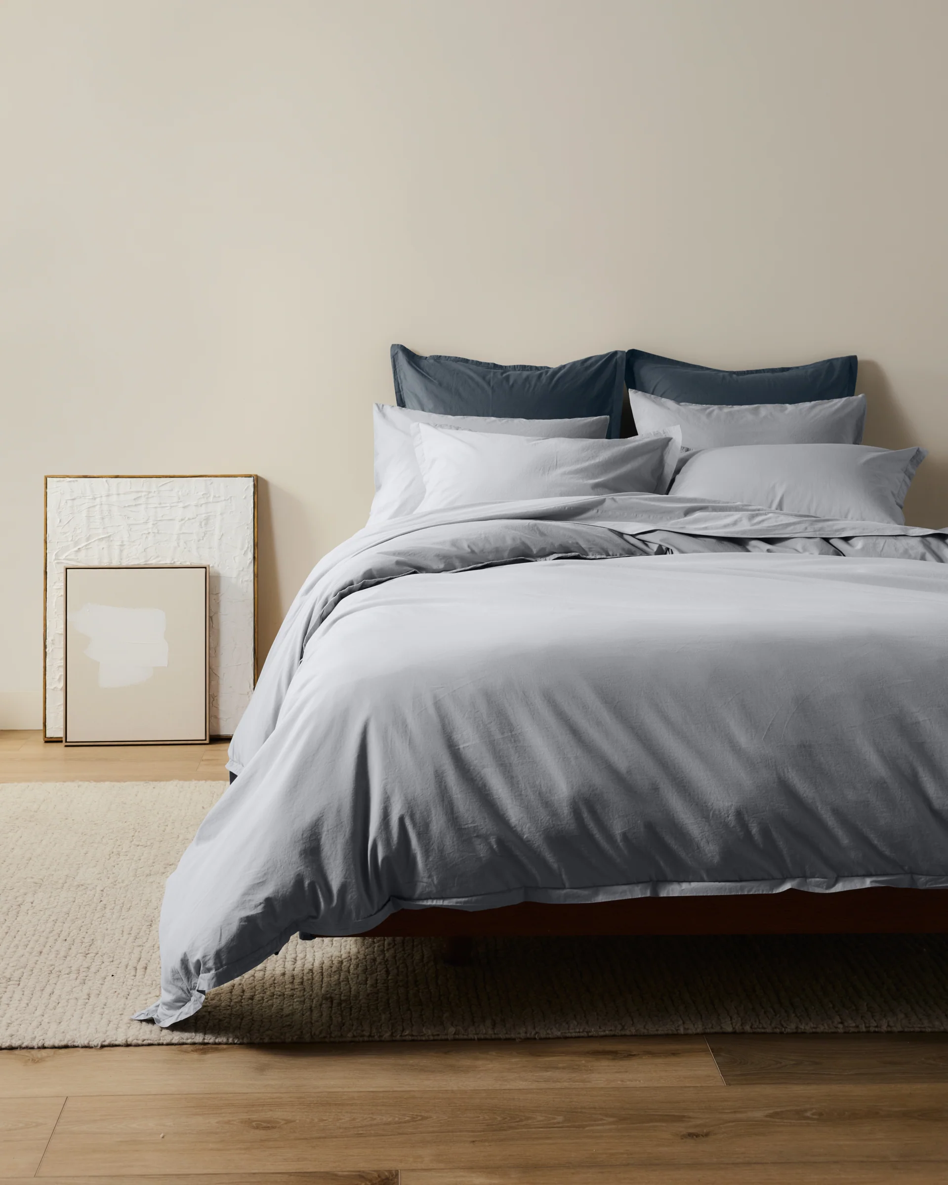 Percale Fitted Sheet (Sky) - Image 4