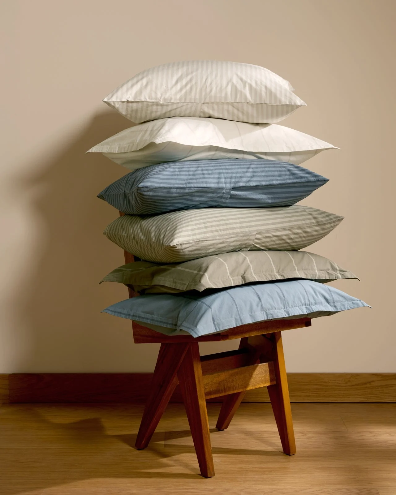 Percale Sham Set (Bone Stripe) - Image 5