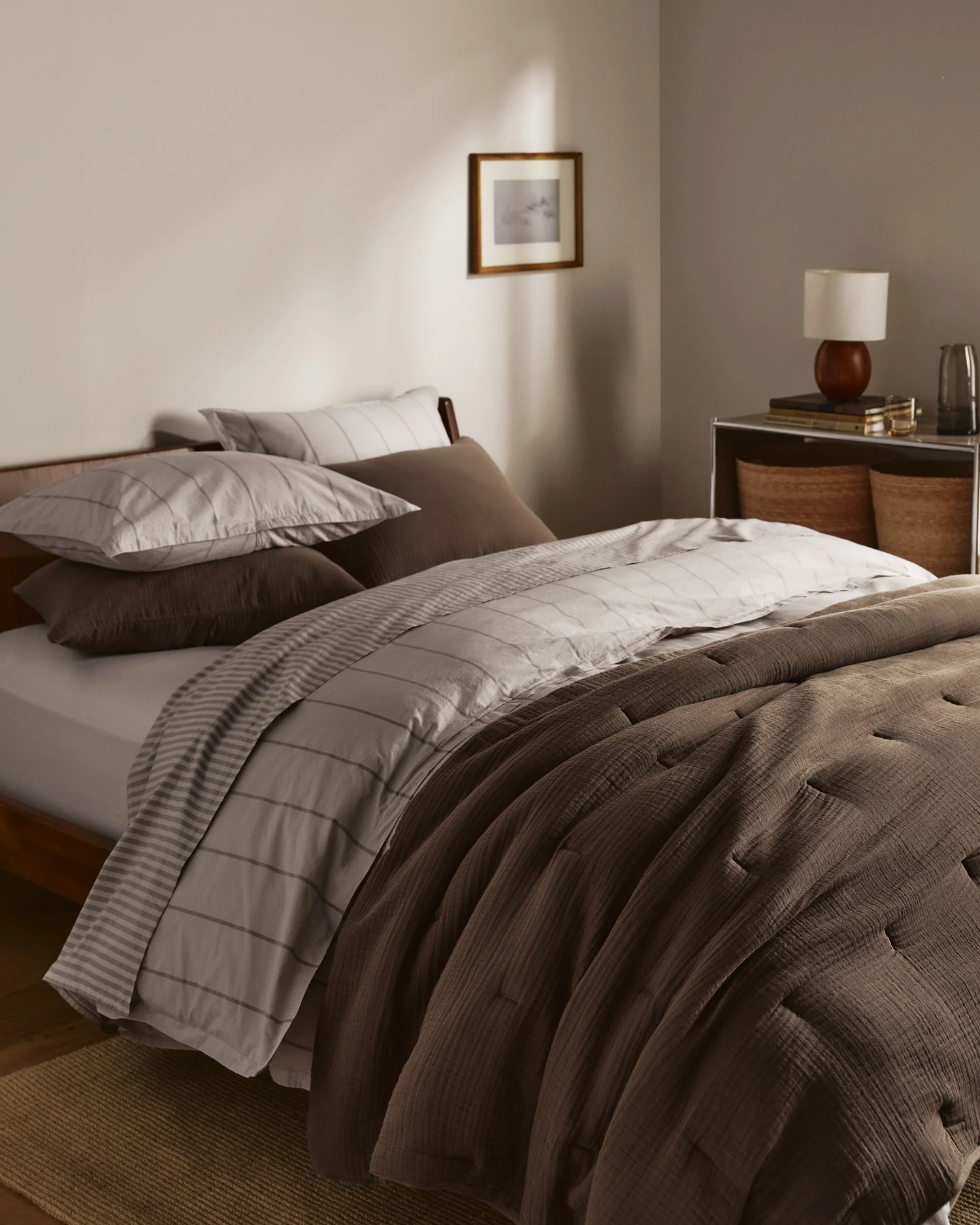 Percale Fitted Sheet (Pebble Stripe) - Image 4