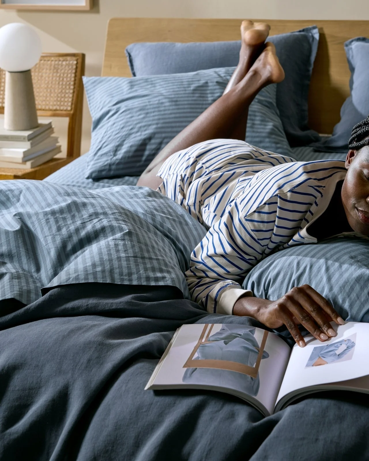 Percale Sheet Set - Dusk Stripe F/Q - Image 4