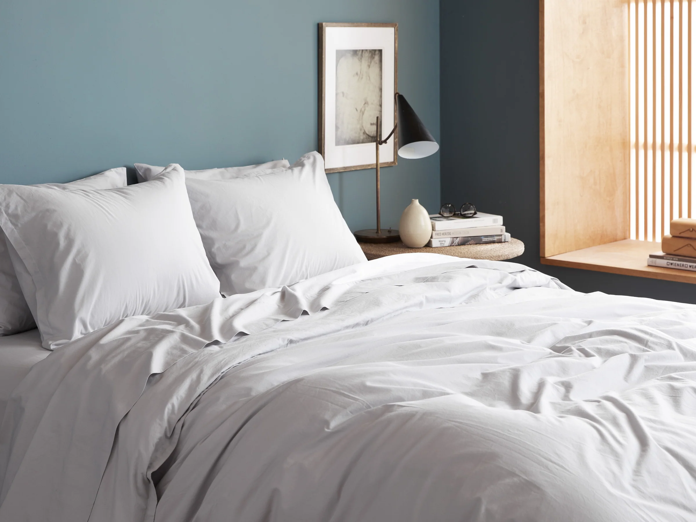 Percale Sheet Set - Light Grey F/Q - Image 4