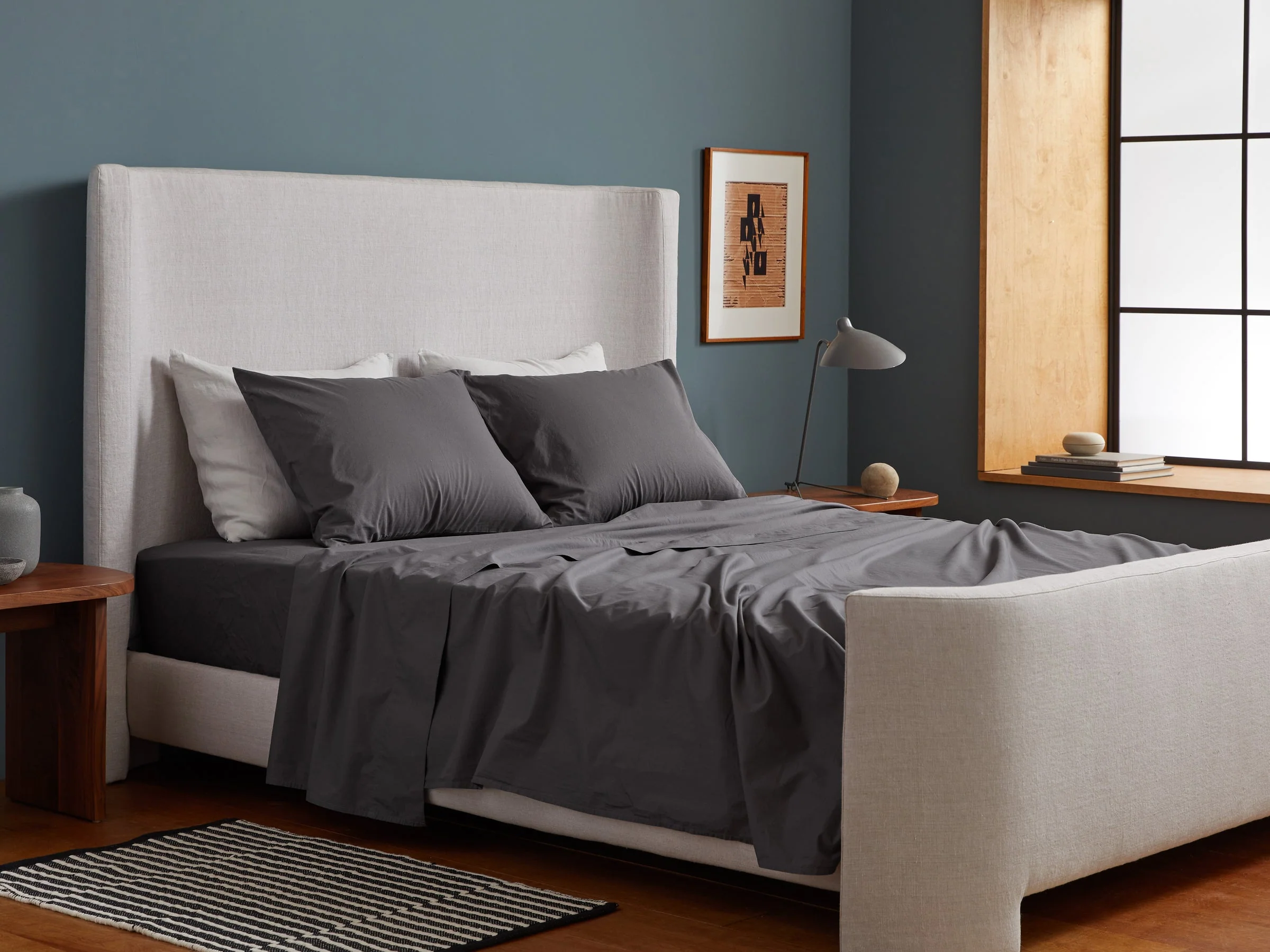 Percale Sheet Set - Slate K/CK - Image 2