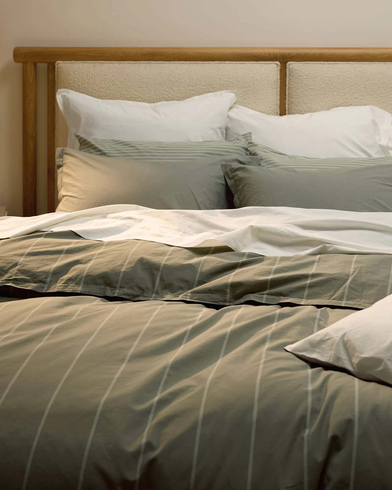 Percale Venice Set - Moss Stripe F/Q - Image 2