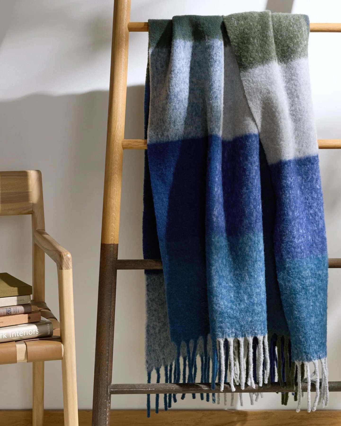 Plaid Wool Alpaca Throw (Midnight Plaid) - Image 2