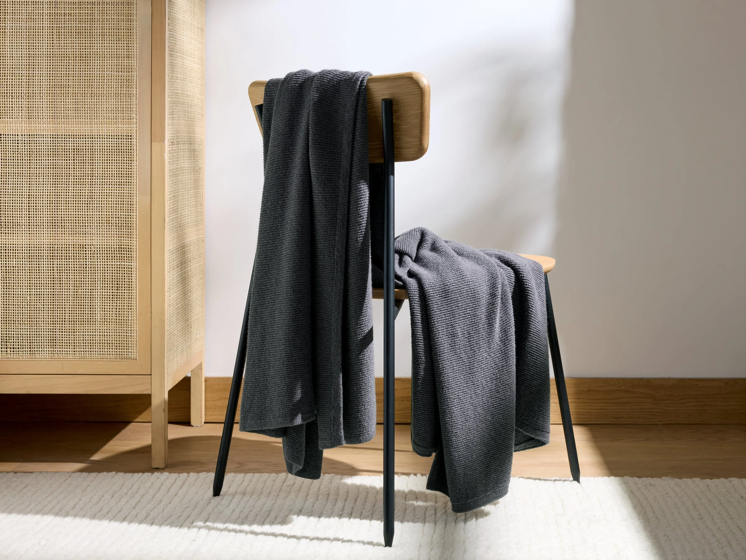 Soft Spun Cotton Throw - FINAL SALE (Grey) - Image 3