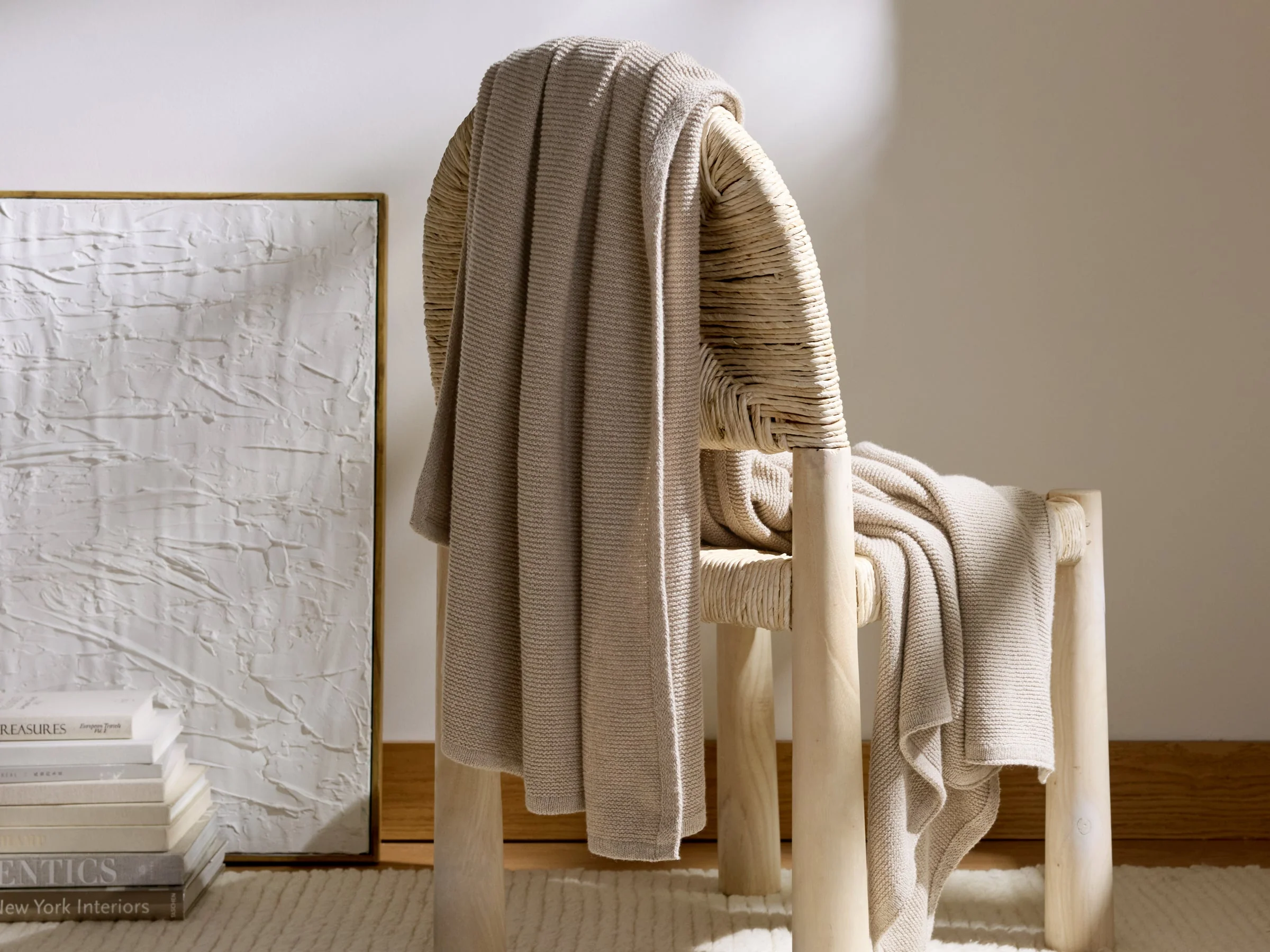Soft Spun Cotton Throw - FINAL SALE (Natural) - Image 2