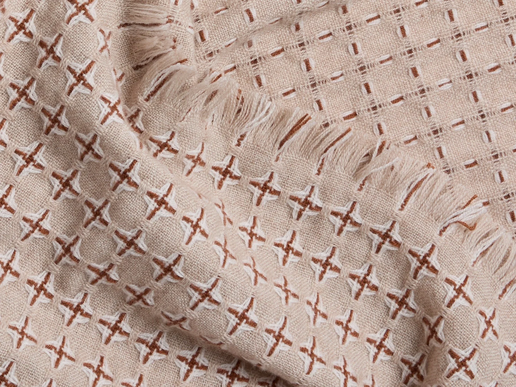 Stargaze Wool Throw (Natural and Tobacco) - Image 3