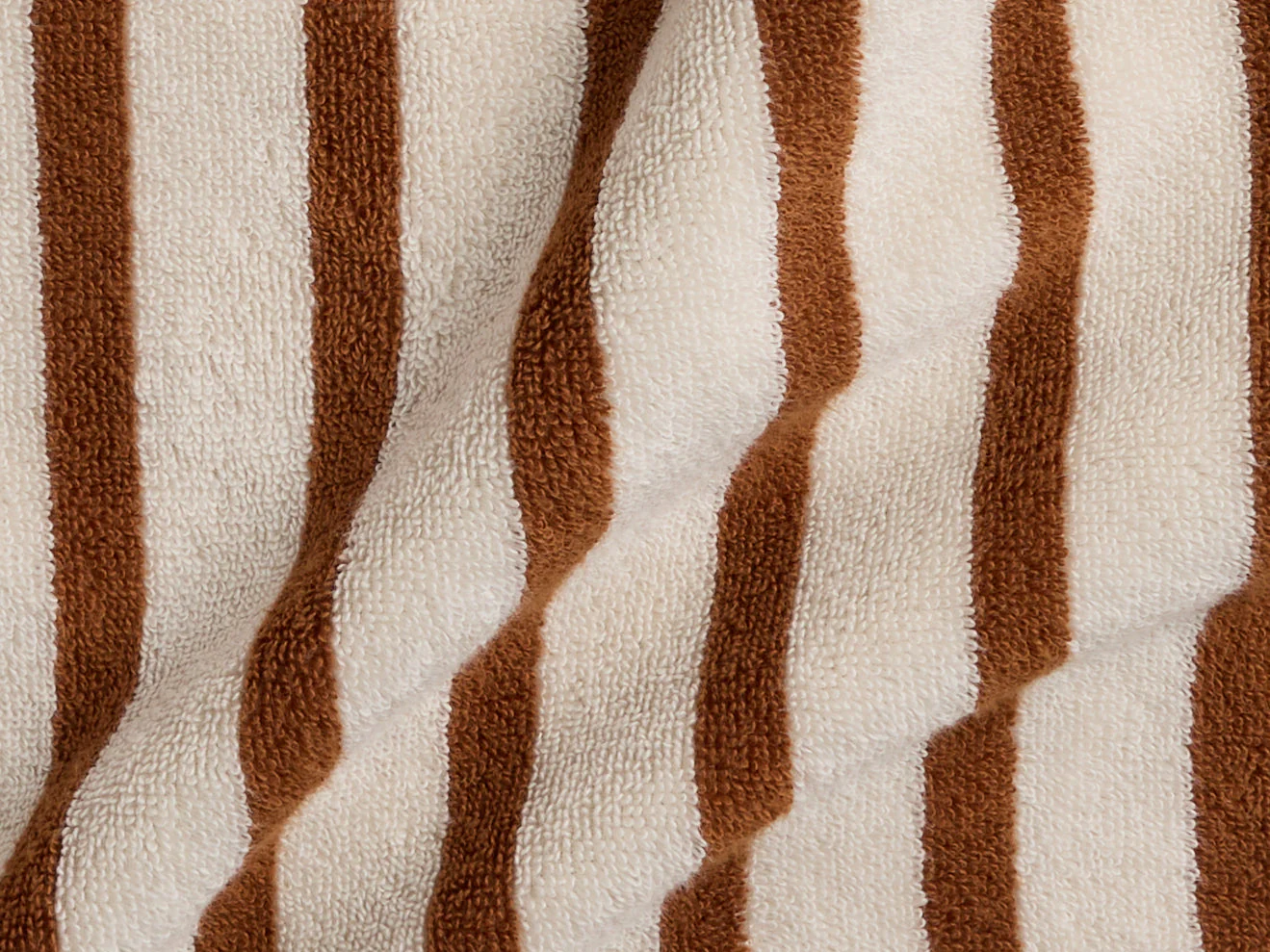 Terry Stripe Robe (Bone and Tobacco) - Image 3