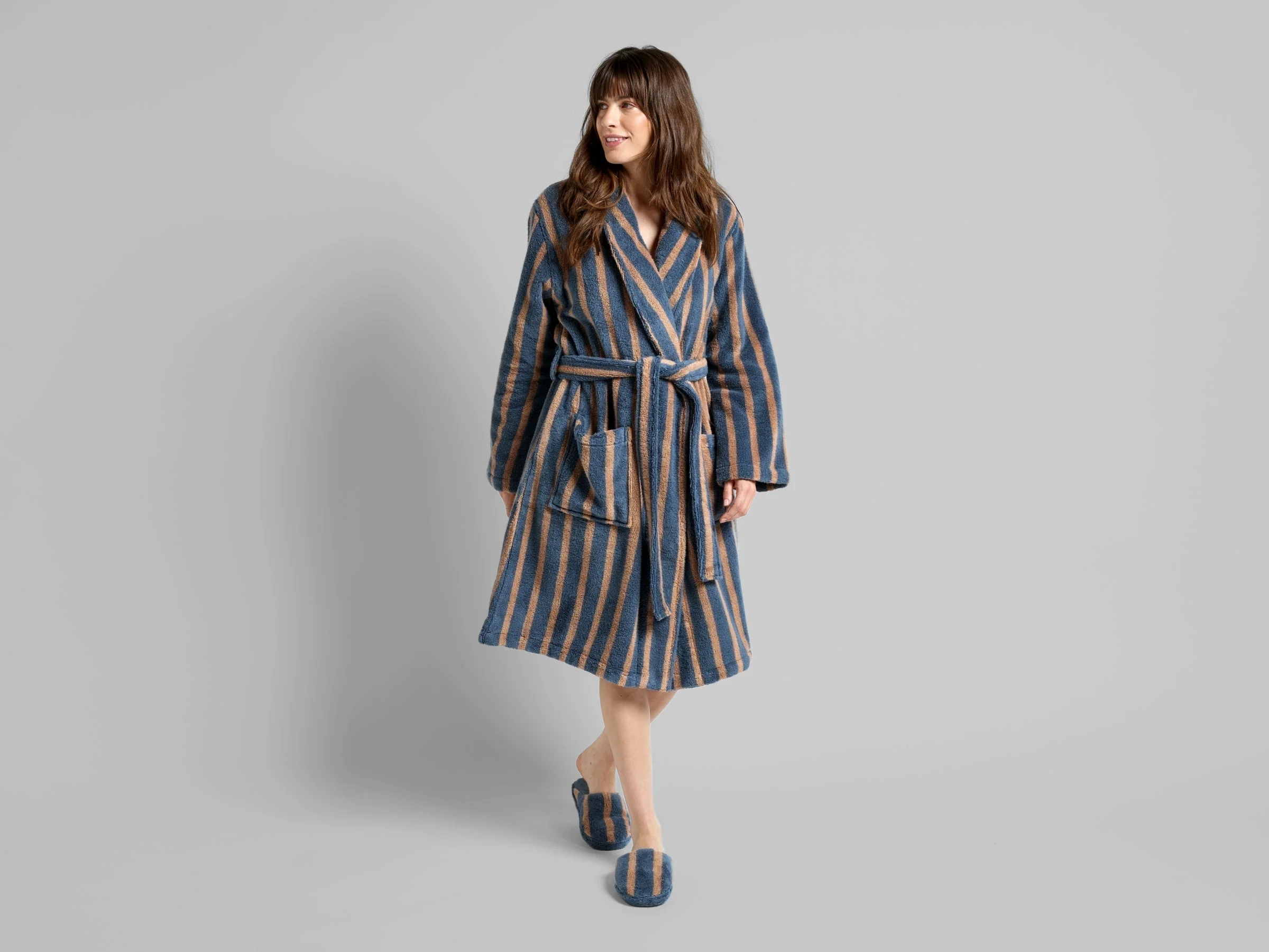 Terry Stripe Robe (Dusk and Adobe) - Image 2