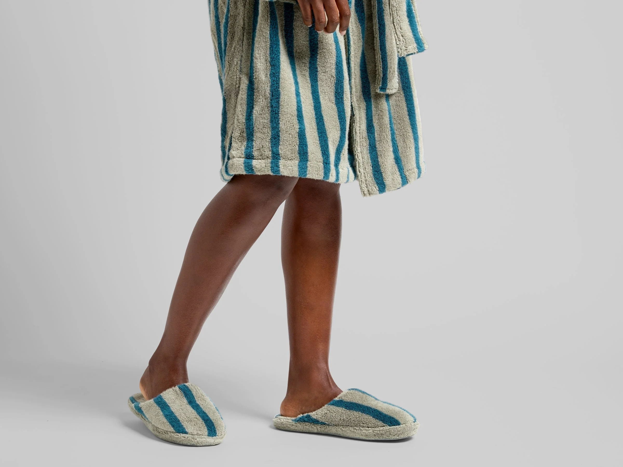 Terry Stripe Slippers (Moss and Peacock) - Image 2