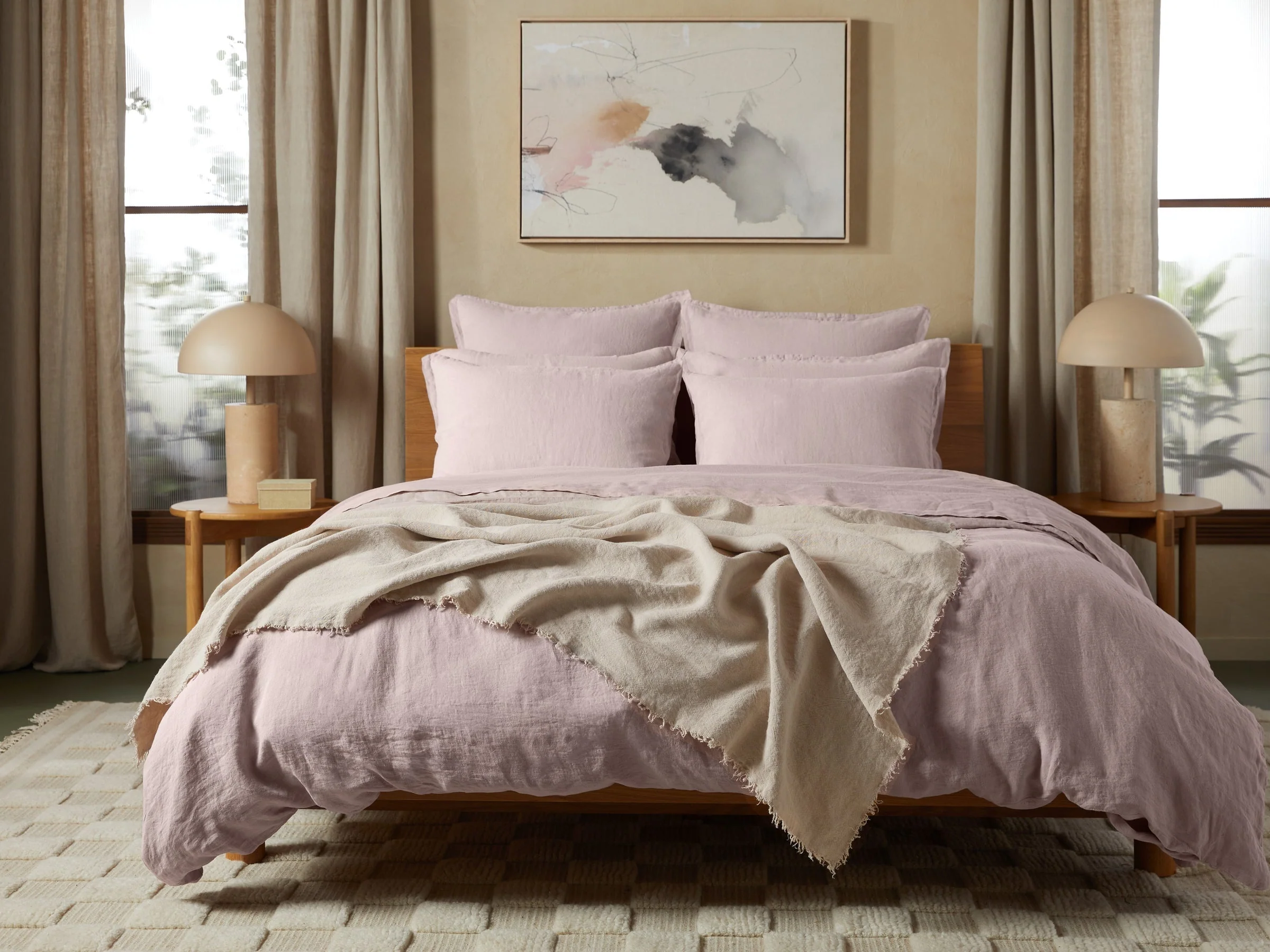 Vintage Linen Throw (Natural) - Image 4